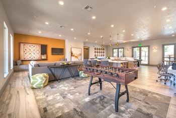 newly renovated game and entertainment room | Creekside at Legacy Apartments Plano TX